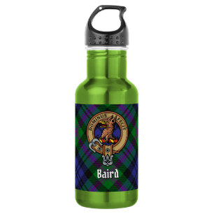 Clan Baird Wapen over Tartan Waterfles
