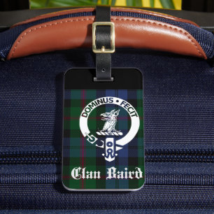 Clan Baird Wapenschild Tartan Bagagelabel