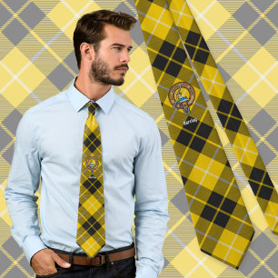 Clan Barclay Crest over Dress Tartan Stropdas