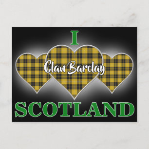 Clan Barclay I Love Scotland Tartan Heart Briefkaart