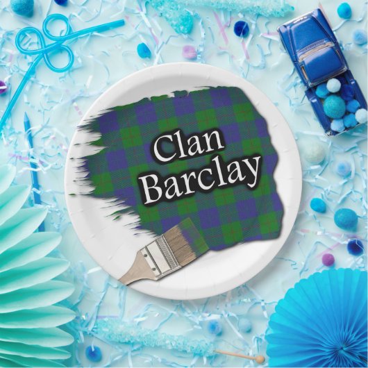 Clan Barclay Scottish Tartan Paint Brush Papieren Bordje (Feest)