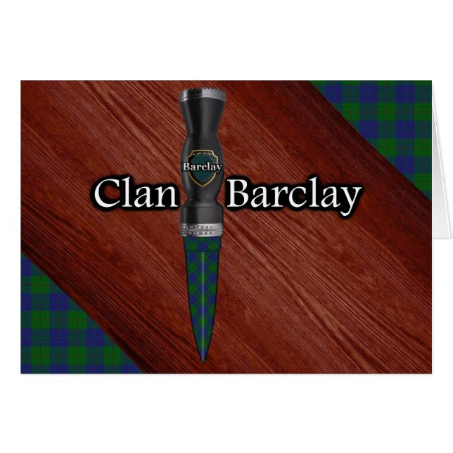 Clan Barclay Tartan Sgian Dubh-lemmet (Voorkant Horizontaal)