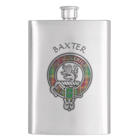 Clan Baxter Crest & Tartan Flacon (Voorkant)