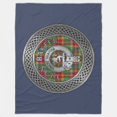 Clan Baxter Crest & Tartan Knot Fleece Deken (Voorkant)