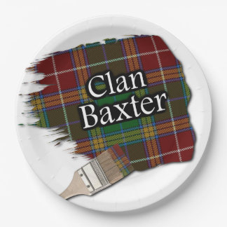 Clan Baxter Scottish Tartan Paint Brush Papieren Bordje