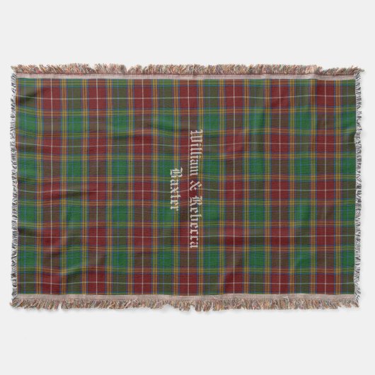 Clan Baxter Tartan Geplaveid Aangepaste Drijvende  Deken (Voorkant)