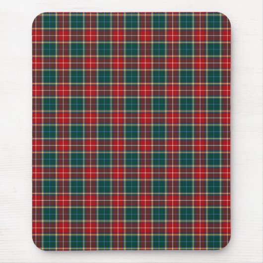 Clan Baxter Tartan Rood en Bos Groen Plaid Muismat (Voorkant)
