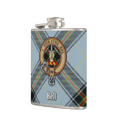Clan Bell Crest boven Tartan Heupfles (Links)