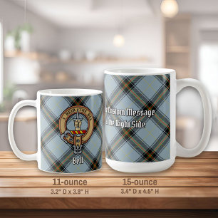 Clan Bell Crest boven Tartan Koffiemok