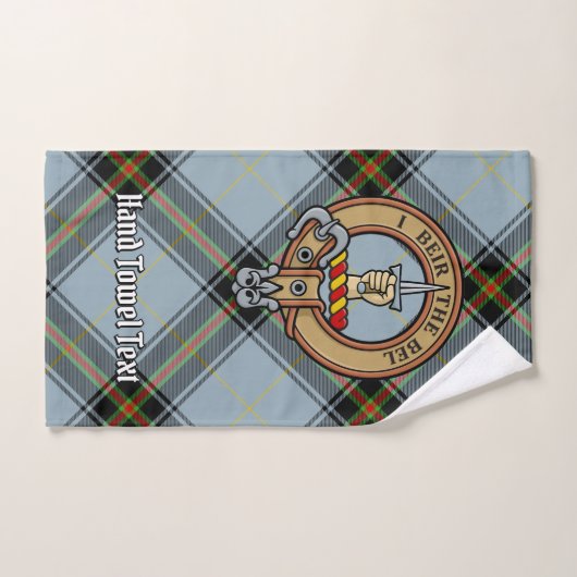 Clan Bell Crest sur Tartan (Serviette à main)