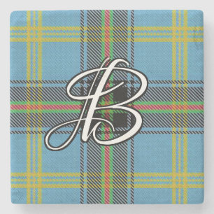 Clan Bell Tartan Custom Monogram Stenen Onderzetter