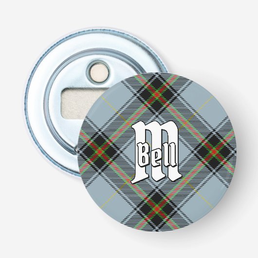 Clan Bell Tartan flesopener Button Flesopener (Voorkant)