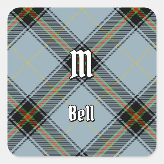 Clan Bell Tartan Vierkante Sticker (Voorkant)