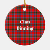 Clan Binning-tartan Keramisch Ornament (Voorkant)