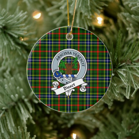 Clan Bisset Pattern Badge Tartan Pset Keramisch Ornament (Boom)