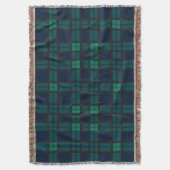 Clan Black Bekijk Tartan Blauw groene cheque Deken (Voorkant Verticaal)