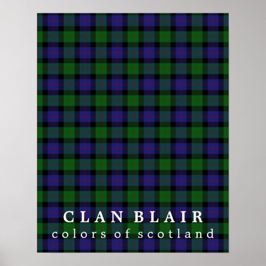 Clan Blair Colors of Scotland Tartan Poster (Voorkant)