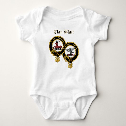 Clan Blair Crest met Name Baby Jumper Romper (Voorkant)