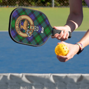 Clan Blair Crest op tartan sleutelhanger Pickleball Paddle