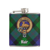 Clan Blair Crest over Tartan Heupfles (Voorkant)