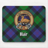 Clan Blair Crest over Tartan Muismat (Voorkant)