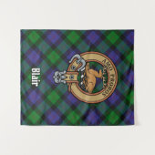 Clan Blair Crest over Tartan Wandkleed (Voorkant (horizontaal))