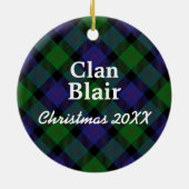 Clan Blair Scottish Tartan Keramisch Ornament (Achterkant)