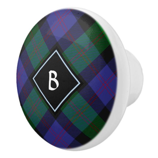 Clan Blair Tartan Ceramic Knob Keramische Knop (Rechts)