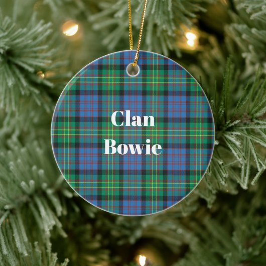 Clan Bowie Ancient Tartan Keramisch Ornament (Boom)