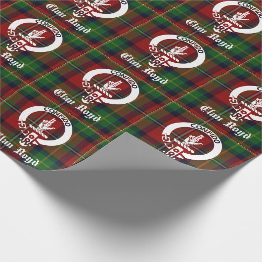 Clan Boyd Crest Badge & Tartan Cadeaupapier (Hoek)