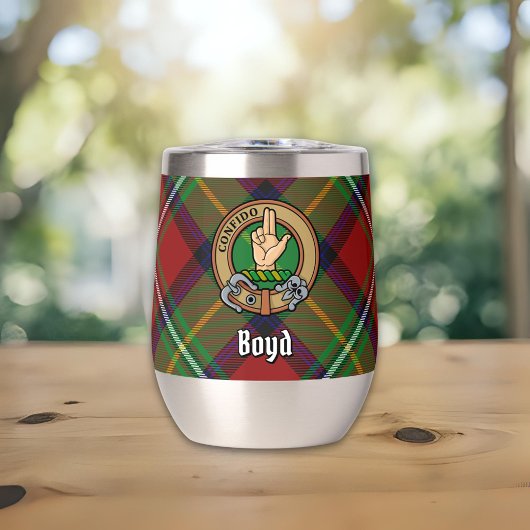Clan Boyd Crest over Tartan