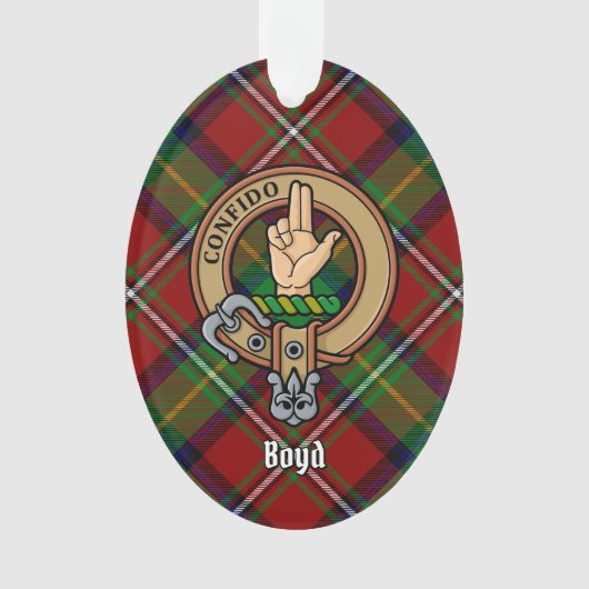 Clan Boyd Crest over Tartan Ornament (voorkant)