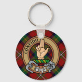 Clan Boyd Crest over Tartan Sleutelhanger (Voorkant)