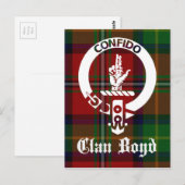 Clan Boyd Crest Tartan Briefkaart (Voorkant / Achterkant)