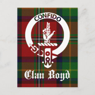 Clan Boyd Crest Tartan Briefkaart