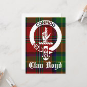 Clan Boyd Crest Tartan Greeting Kaart (Voorkant / Achterkant in situ)
