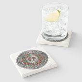 Clan Boyd Crest & Tartan Knot Stenen Onderzetter (Zijkant)