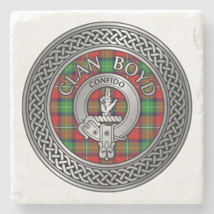 Clan Boyd Crest & Tartan Knot Stenen Onderzetter