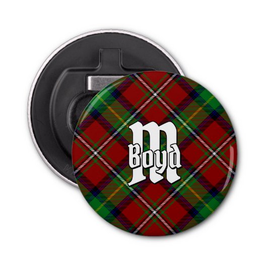 Clan Boyd Tartan flesopener Button Flesopener (Voorkant)