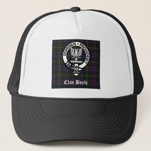 Clan Boyle Crest & Tartan Trucker Pet (Voorkant)
