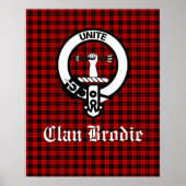 Clan Brodie Crest Badge en Tartan Poster (Voorkant)