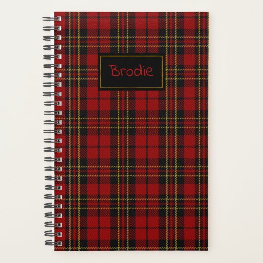 Clan Brodie Tartan Plaid Planner (Devant)