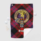 Clan Brown Crest over Tartan Golfhanddoek (Insitu)