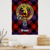 Clan Brown Crest over Tartan Poster (Keuken)