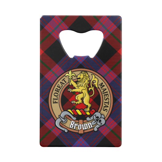 Clan Brown Crest sur Tartan (Devant)