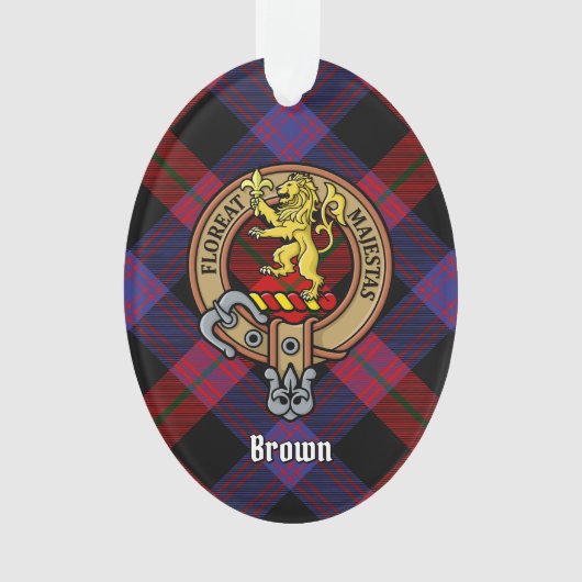 Clan Brown Crest sur Tartan (devant)