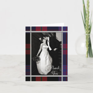 Clan Brown Plaid Foto Bedankkaart