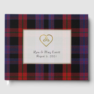Clan Brown Schotse Plaid Harten Bruiloft Gastenboek