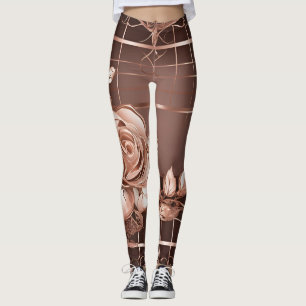 Clan Brown strepen Roos AI kunst Leggings