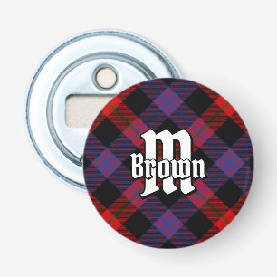 Clan Brown Tartan Button Flesopener